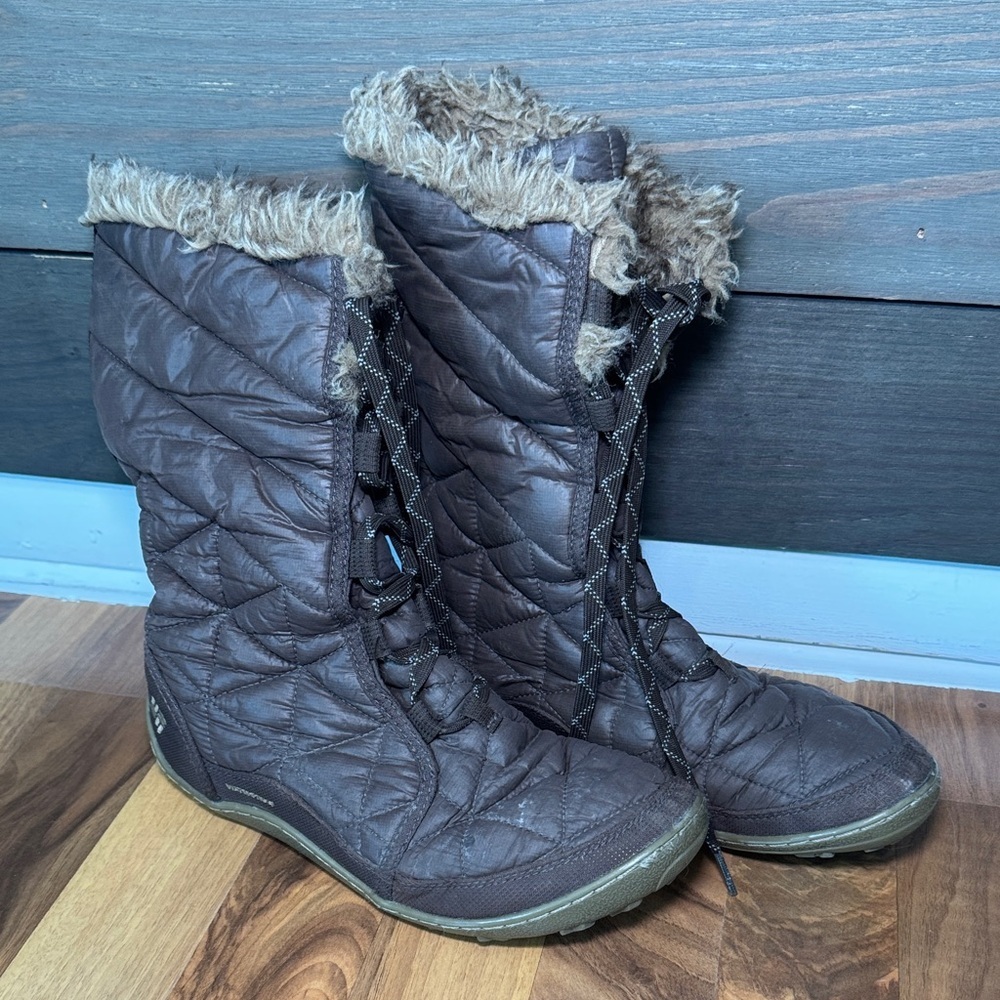 Columbia brown winter boots minx mid lll faux fur size 9